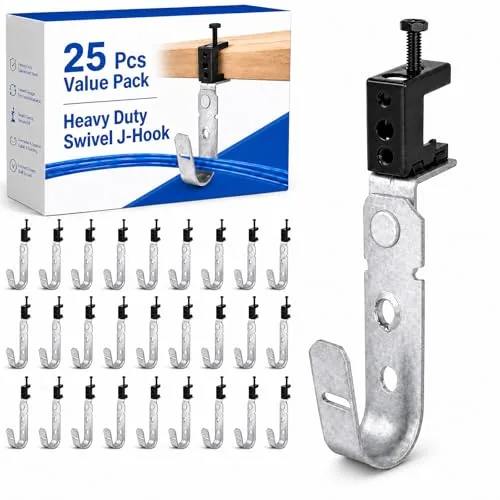 25 Piece Cable Support J Hook