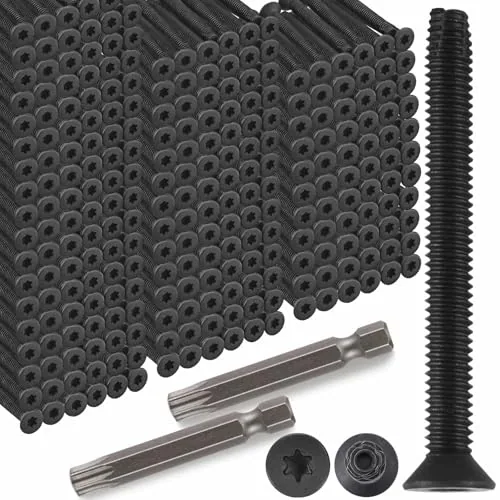 400 Piece Flat Head 5/16-18x3 in Trailer Deck Screws T40 Star Drive, Black