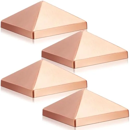 4 Piece 4 inx4 in (Actual 3.5 inx3.5 in) Solid Copper Pyramid, Brown