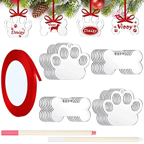 35 Piece Christmas Acrylic Ornament, White