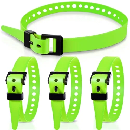 4 Piece Reusable Industrial Straps 20 in Length Reliable Tension, Green