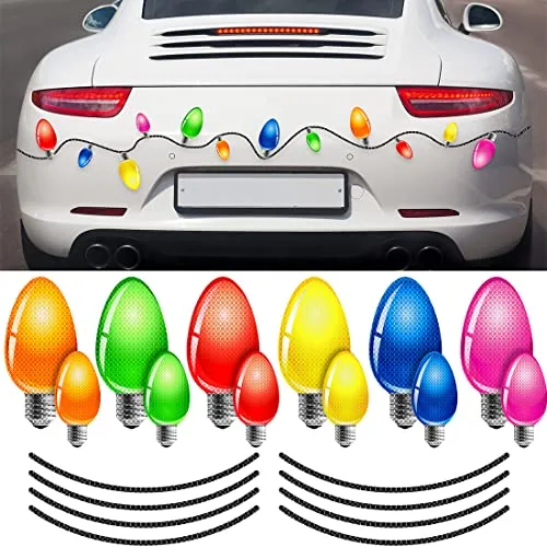 20 Piece Magnetic Reflective Christmas Car Magnets Set