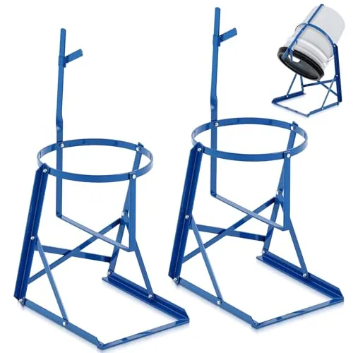 2 Piece 5 Gallon Paint Pourer Can Manual Pail Tipper Rack 70 lbs, Blue