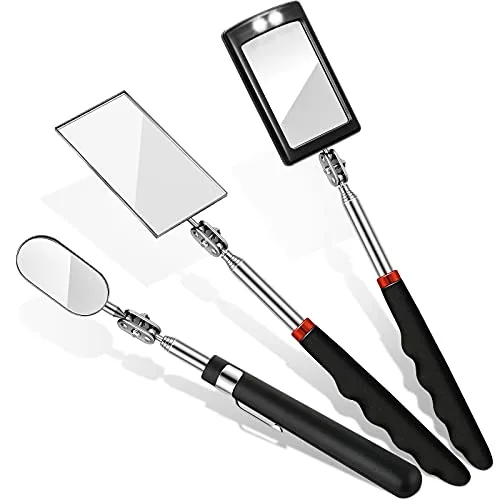 3 Piece Telescoping Inspection Mirror Round Square Mirror