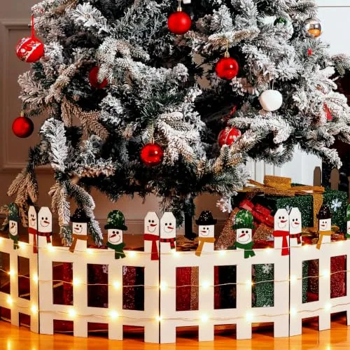6 Piece 16 Inch Christmas Tree Fence, White