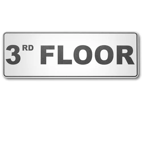 3rd Floor Sign, Silver