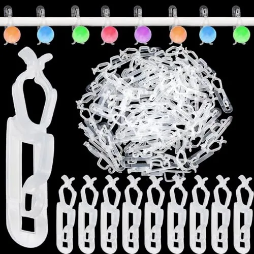 120 Piece Christmas Light Clips Hooks, Clear