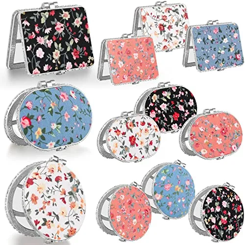 24 Piece Folding Compact Mirrors, Silver