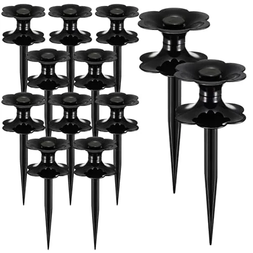 12 Piece s 9.84 Inch Garden Hose Guide Stakes, Black